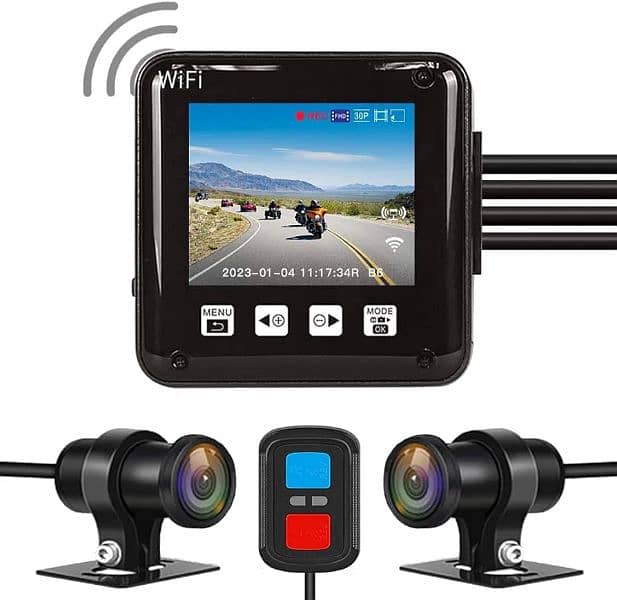 VSYSTO WiFi Motorcycle Dash Cam, bike camera GPS night vision 1