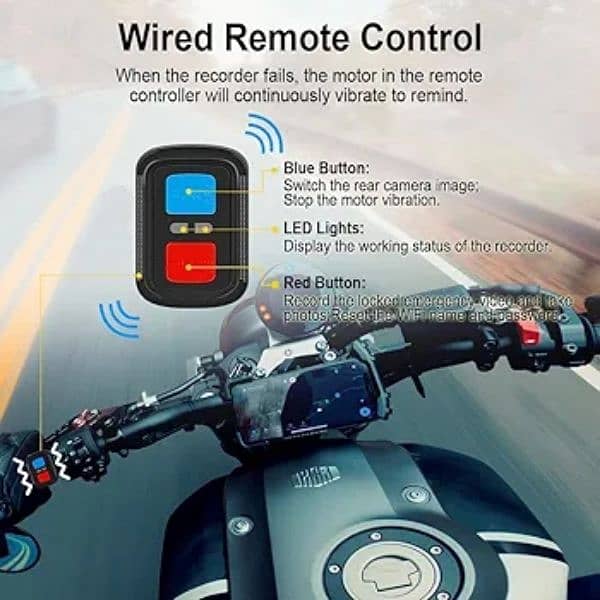 VSYSTO WiFi Motorcycle Dash Cam, bike camera GPS night vision 4