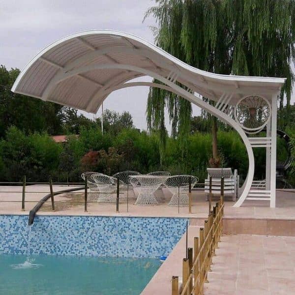 Best pvc tensile shade, Porch shade, Wall mount, Pool shade, Car park 1