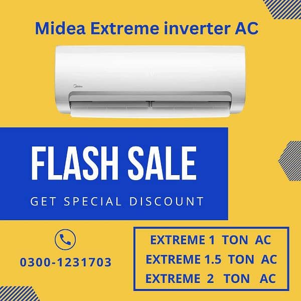 Midea Xtreme 1.5 Ton Inverter - MSAGC-18HRFN (Free Deliver in Lahore) 0