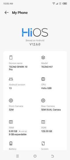 Tecno spark 10 pro no open no repair only mobile hai condition 10/10