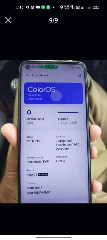 Oppo a96 new condition 8+8/128 no open no repair 200% original mobile 3