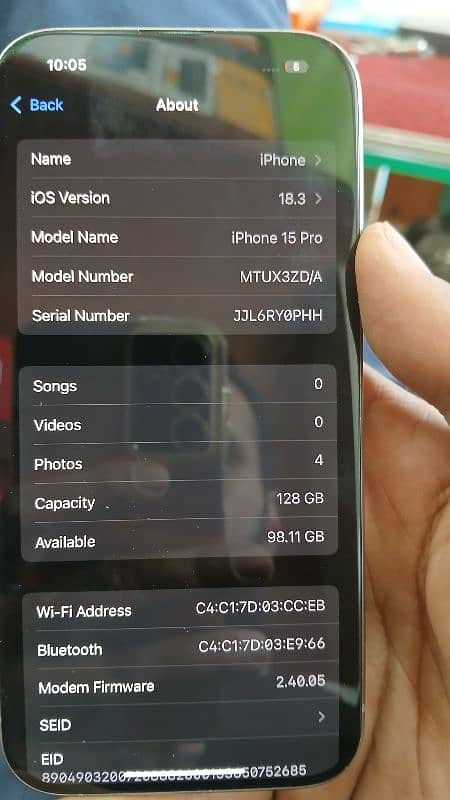 iphone 15 pro 128gb non jv 89 health 5