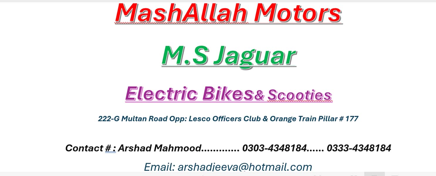 M. S Jaguar  E-70 , Supreme, E-125  Electric Bike   (2025) 0