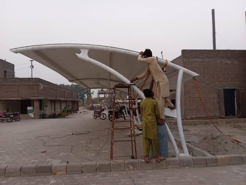 Best Parking shed company in Pakistan - Pvc tensile shade - Heat proof 3