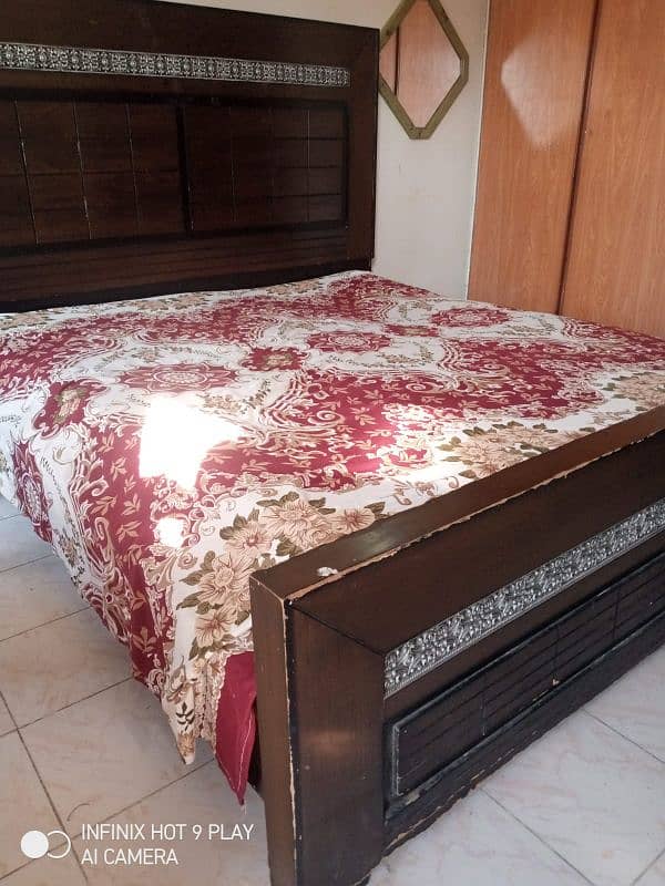 Double bed (wooden) 2