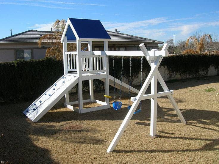 Swings|Slide|Seesaw|Marygoround|Bench|Gazibo|Tree House|Park Setup 11