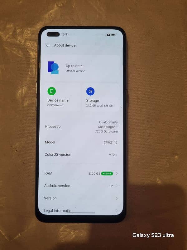 oppo reno 4 8+5/128 pta approved 11