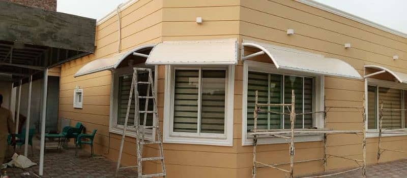 Canopy pvc shade, Garage porch car park, Water Pool shade, Wall mount 4