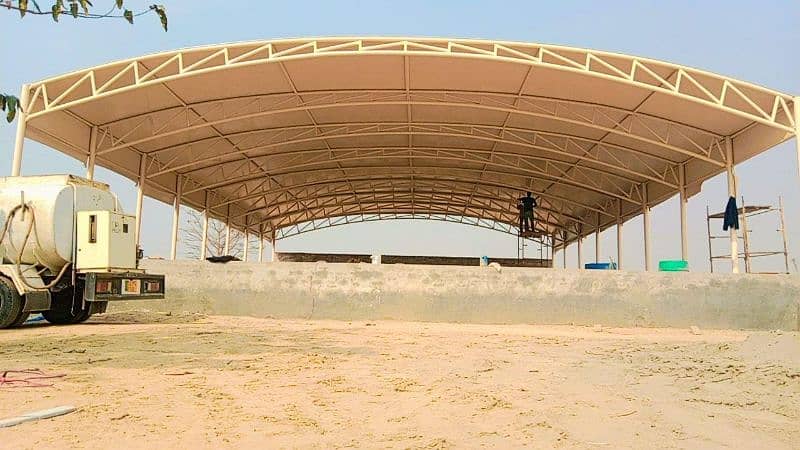 Commercial pvc parking shade in Pakistan, Canopy shed, Pvc fabric sale 14