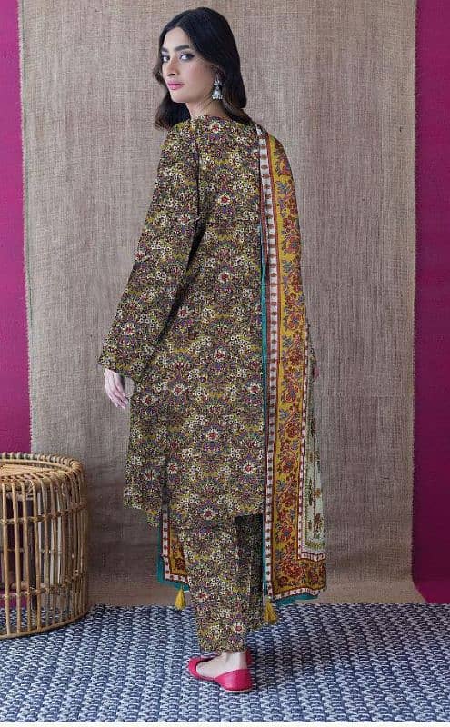 3pcs women's unstichied khaddar printed suit 1