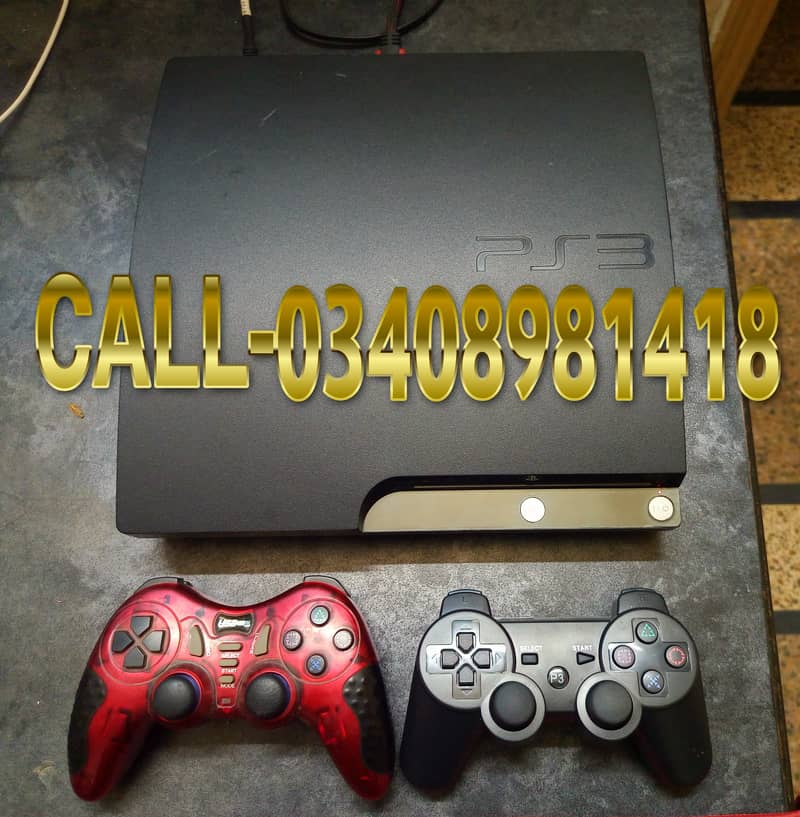 PS3 SLIM 500GB WITH 25 GAMES INSTALLED CALL-03408981418 0