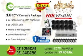 10 HD CCTV Cameras Package HIKVision (Authorized Dealer)