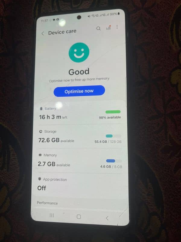 Samsung a72 all okay Hai Koi fault nahi hai 10/10 3