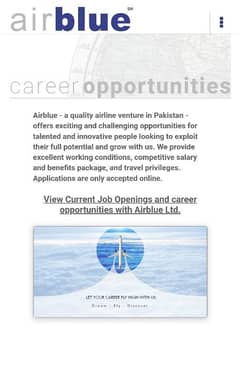 Airblue Jobs For Females