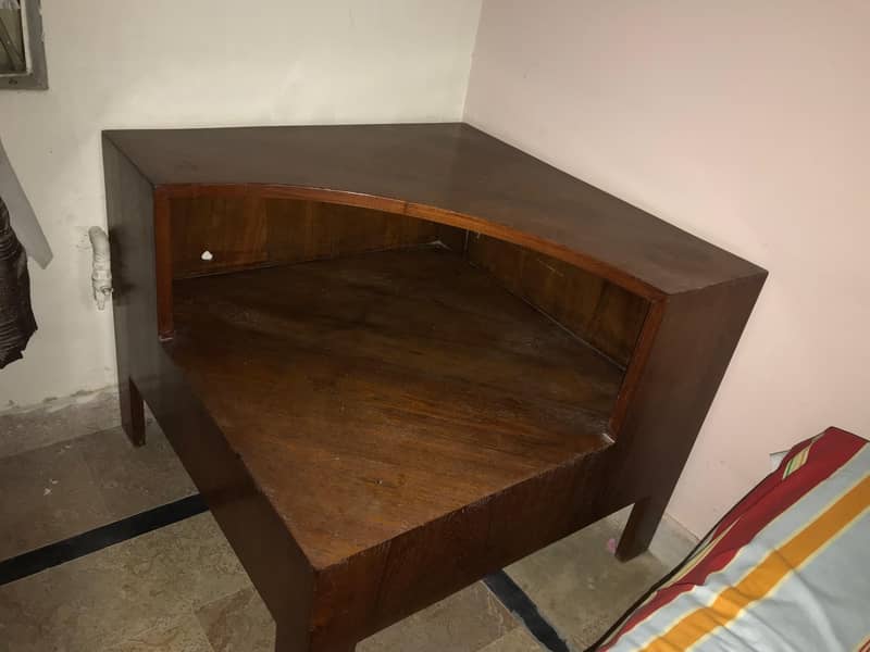 Solid Teak Wood Corner Dressing Table for sale. 1