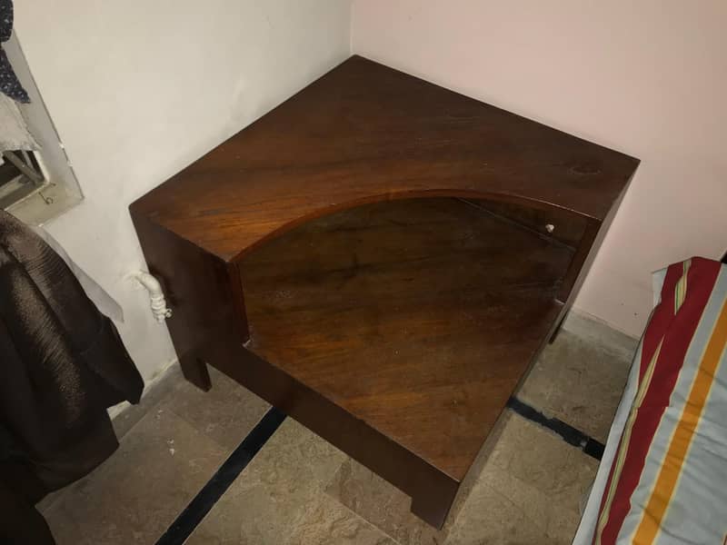 Solid Teak Wood Corner Dressing Table for sale. 2