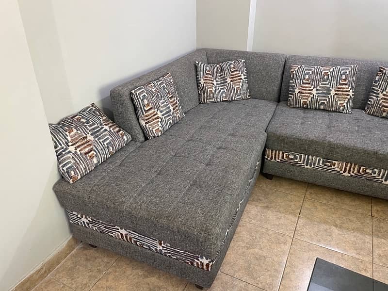 L shaped Sofa and 1 Center Table For sale 0