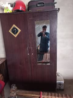 Wooden Almirah with Mirror – Spacious and sturdy