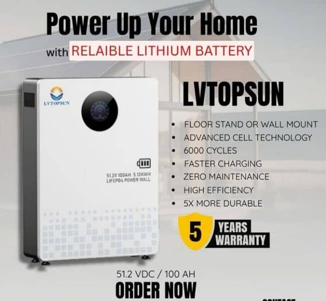 lvtopsun lithium battery 24v 48 v 1