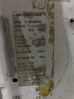 Fujitsu General air conditioner, model AFH18ASN-W window ac