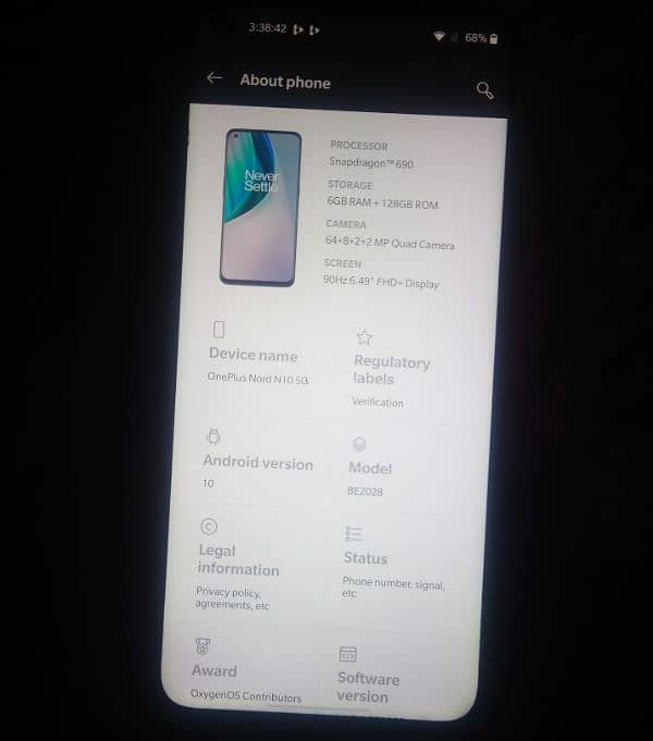 one plus n10 6 128 non pta 2