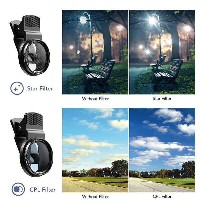 Phone Lens Kits 37/52mm CPL ND32 Full Color Filter 5