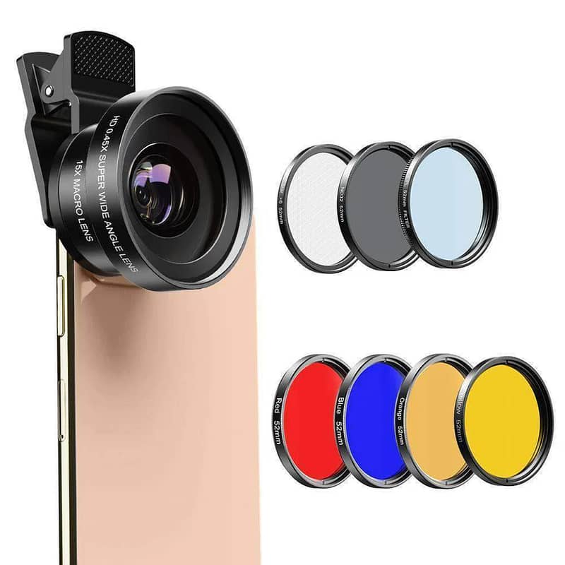 Phone Lens Kits 37/52mm CPL ND32 Full Color Filter 8