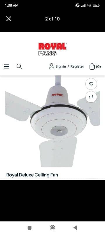 Royal ceiling fan 56 " life time warranty" 0