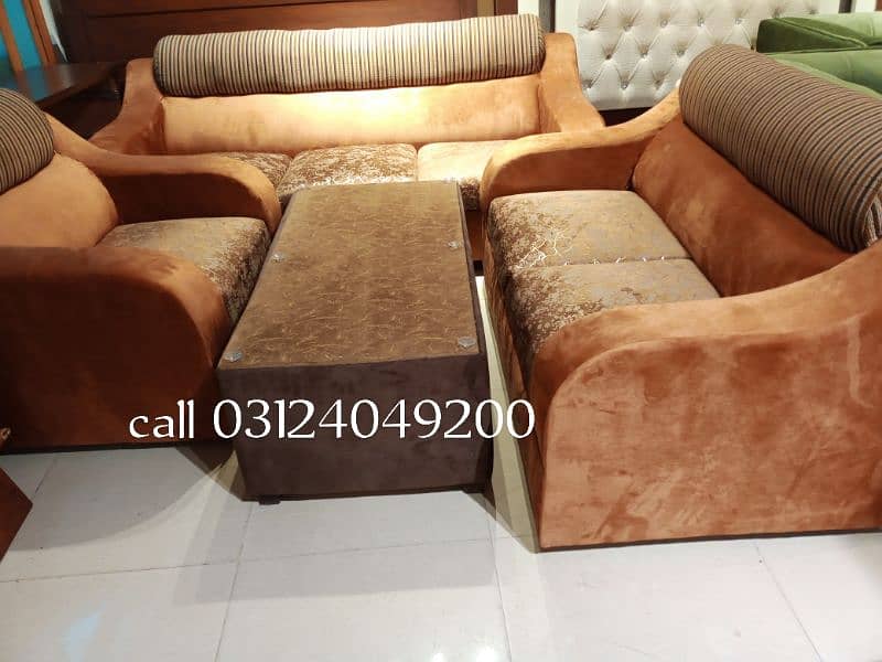 wooden arms sofa set 3 2 1 seater call 03124049200 1