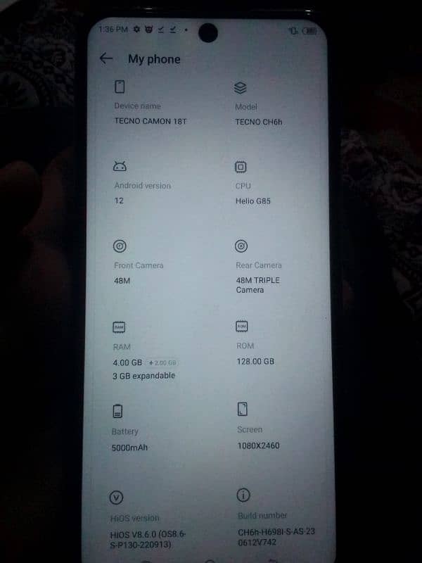 Tecno mobile 128GB ROM 4GBRAM only Fingerprints Change HA Or all ok ha 3