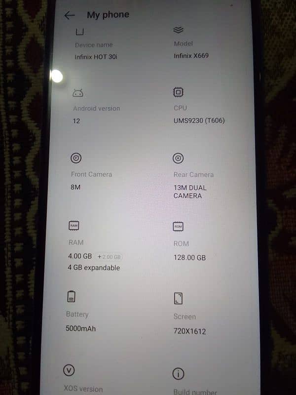 Infinix hot 30i only mobile approved 4+4+2 128 5