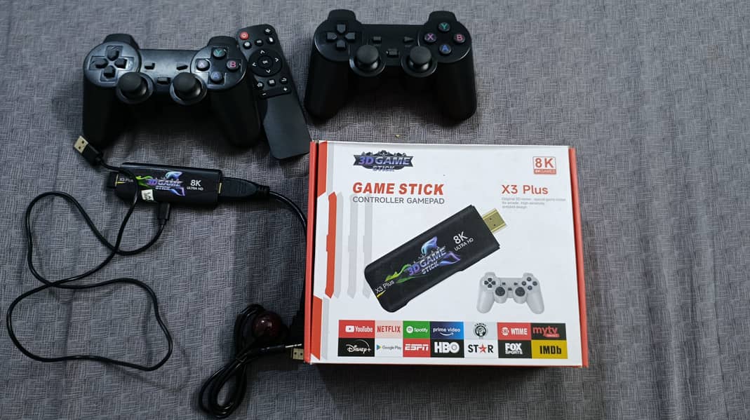 X3 Plus Game Stick 8K Console with Android tv & 2 Wireless Controllers 5