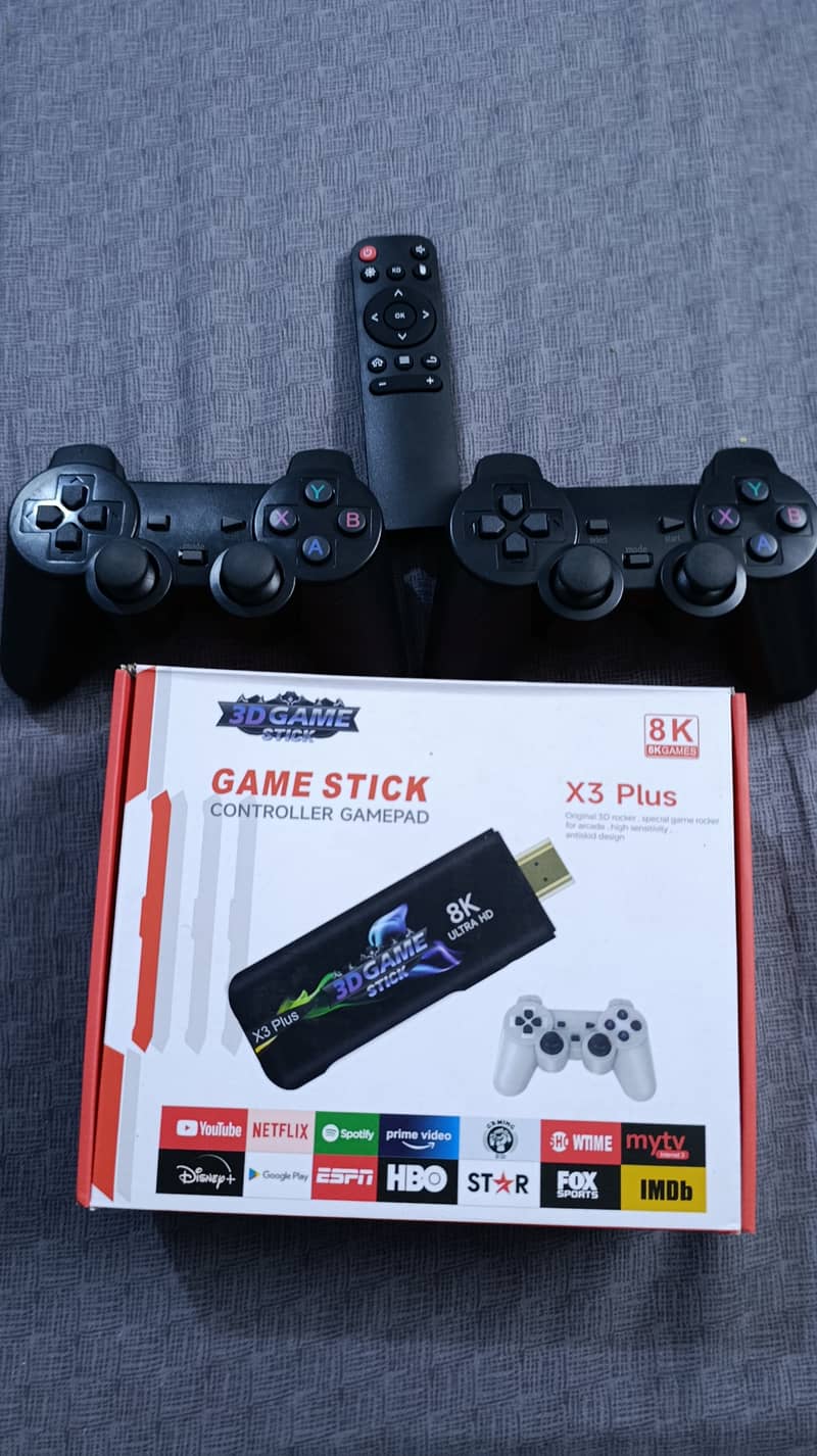 X3 Plus Game Stick 8K Console with Android tv & 2 Wireless Controllers 6