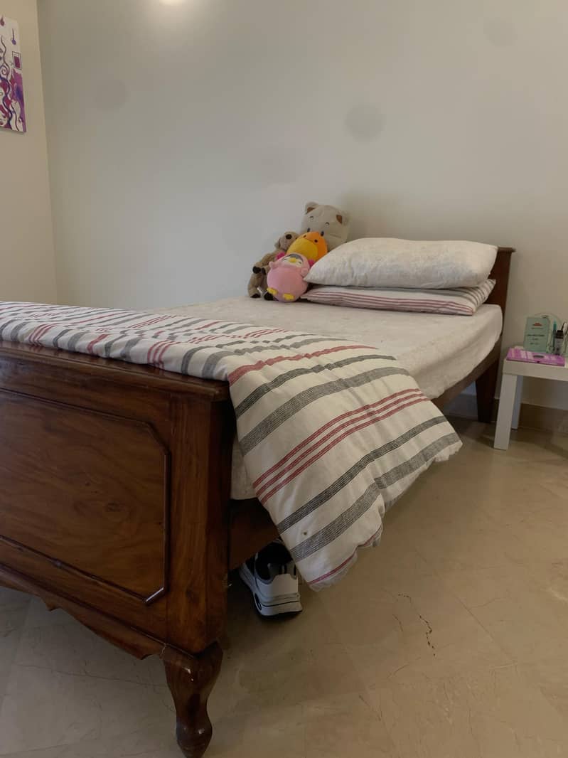 Bed / single bed / wooden single bed / bed set with mattress 1