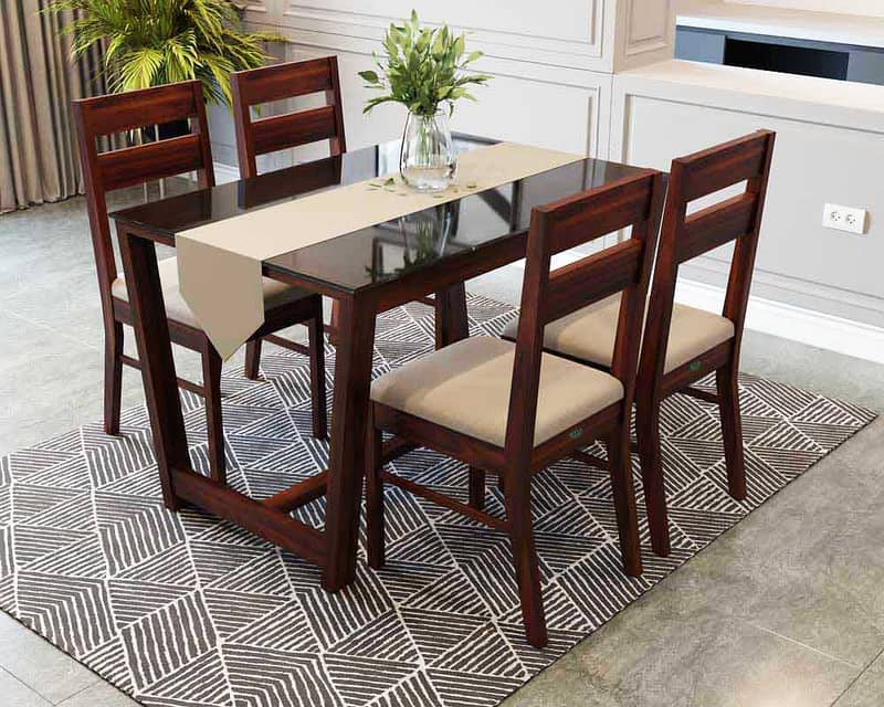 Dinning Table | Wooden | Glass | Pvc | 6 Seater Dinning Table | Sale 17