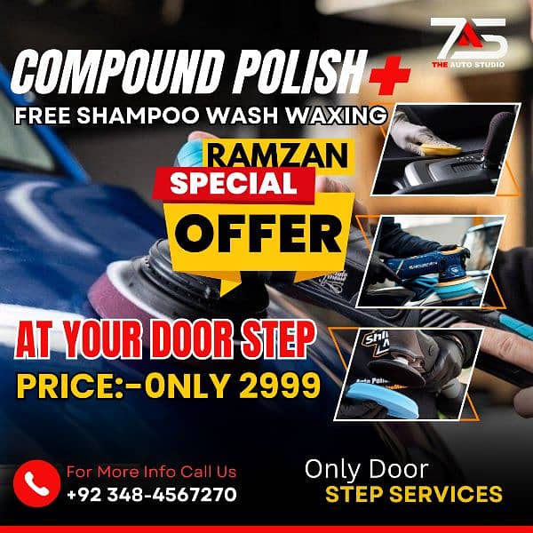 free car wash waxing with compound polish 0