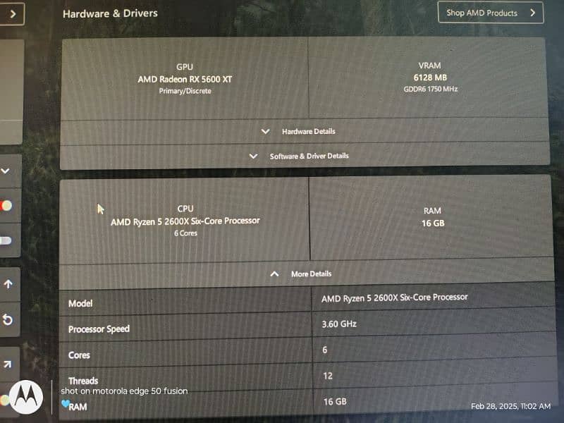 AMD RYZEN 5 2600X -MSi Rx5600xt gaining PC full ultra setting latest 9