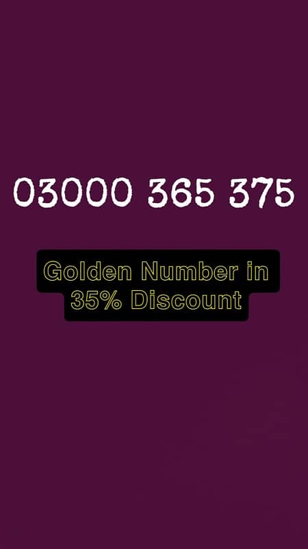 Golden Number in 35% discount price. 0