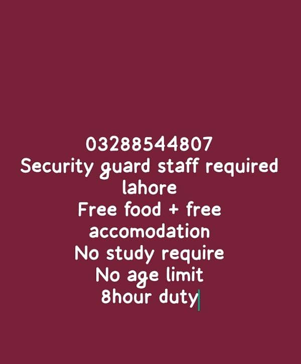 job security guard required male female morning + night shift job 0