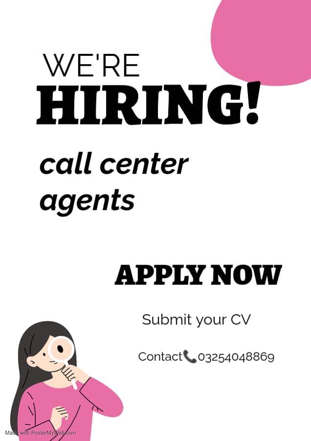 we are hirig call center agents 0