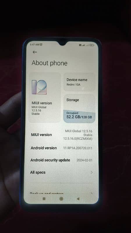 Redmi 10A 4+2/128 gb Like new, 10 by 10 condition 4