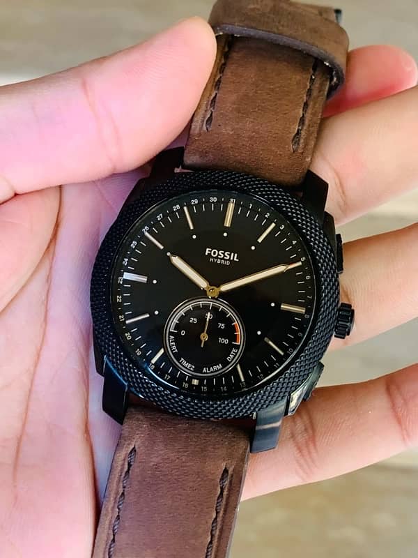 Fossil FTW1163 Hybrid Smartwatch – Q Machine Dark Brown Leather 1