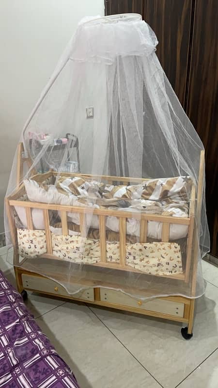 wooden Baby coat with matress and baby set 0