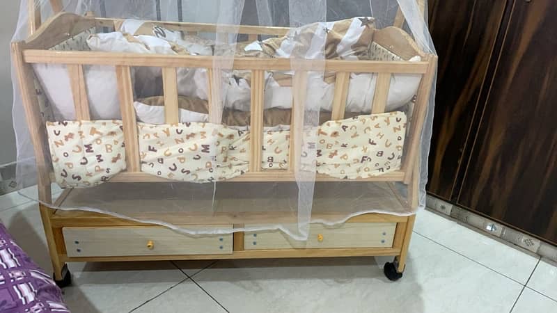 wooden Baby coat with matress and baby set 1