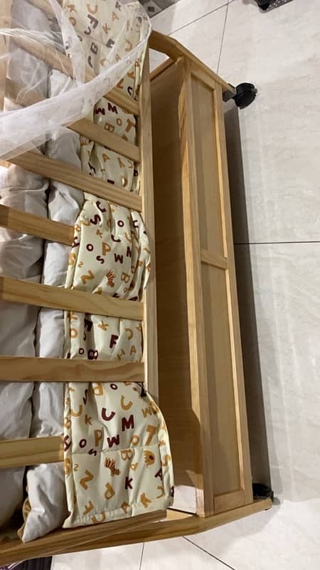 wooden Baby coat with matress and baby set 6