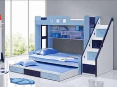 Bunk bed | Kid wooden bunker bed | Double bed | With 2 Matress