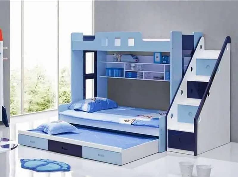 Bunk bed | Kid wooden bunker bed | Double bed | With 2 Matress 0