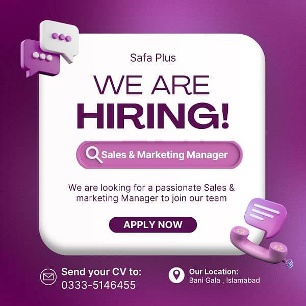 Sales and Marketing Manager | Male and Female Staff | Jobs 0