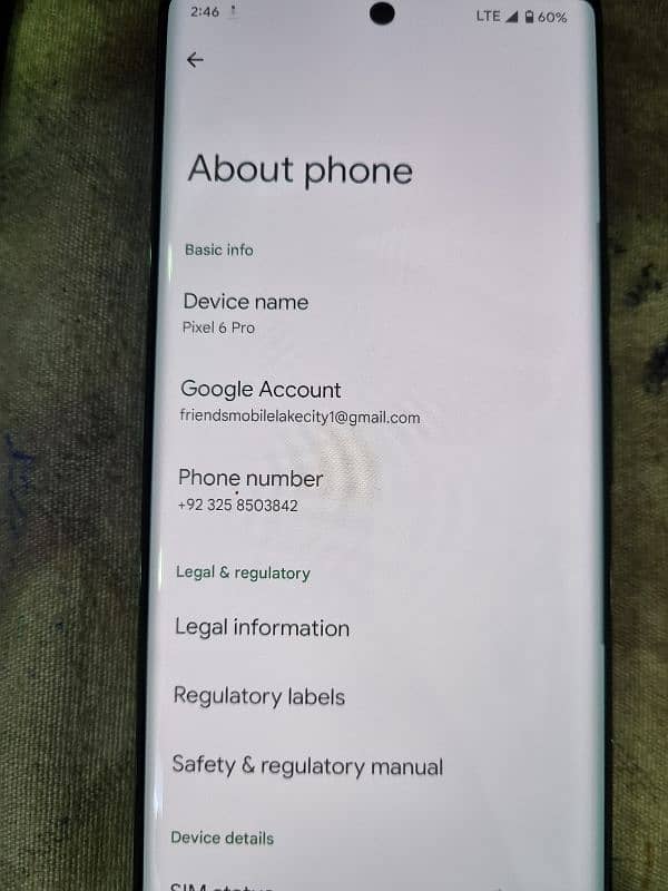 google pixel 6pro 12/128 pta approved 5